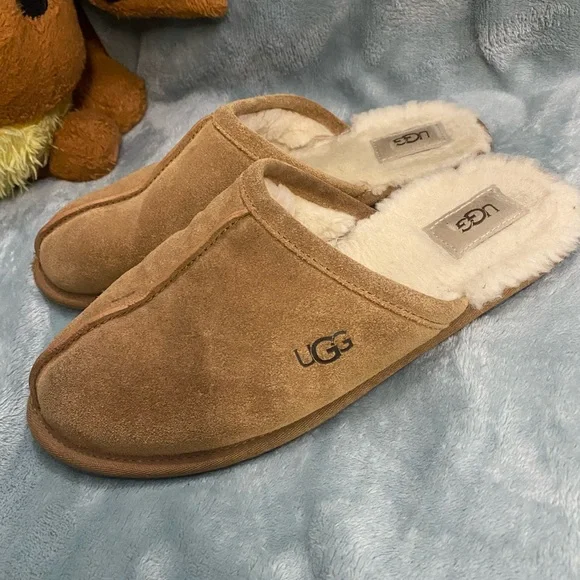 UGG Chestnut Suede Slippers with Plush Lining UGG Kid main image 2